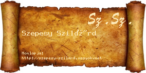 Szepesy Szilárd névjegykártya